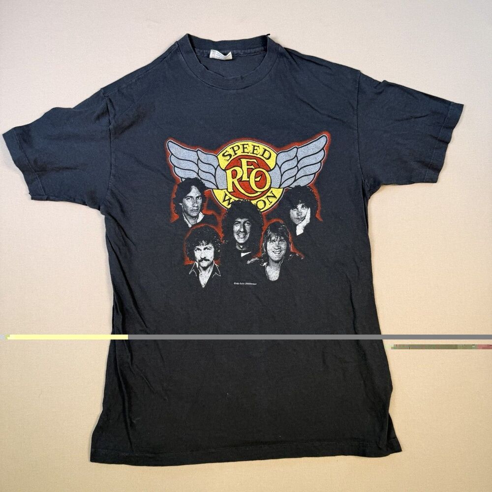 VTG REO Speedwagon 1983 Concert Tee Black Sz Large Single Stitch Made in USA EUC